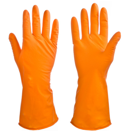 447-033 VETTA Перчатки резиновые спец. для уборки оранжевые M