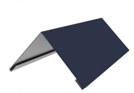 Планка конька плоского простого 150150 2м стандарт ПЭ 5005 синий