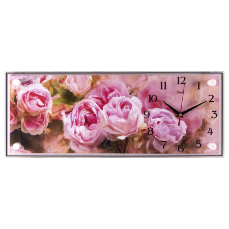 5020 - 115 Часы настенные "21 Век""Пионы розовые"