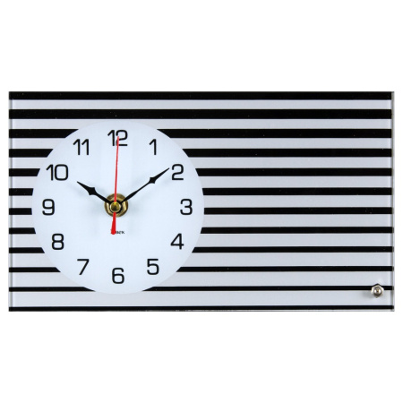 1322 -01  Часы настольные,горизонтальный, серый "Полосы""21 Век"