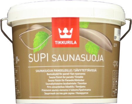 Защитный состав для сауны полуматовый Tikkurila Supi Saunasuoja, под колеровку, 2,7 л