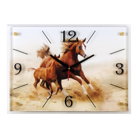 4056-124 Часы настенные "Лошадь и жеребенок" "21 Век"