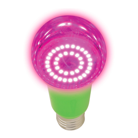 Лампа светодиодная для растений LED-A60-15W/SPSB/E27/CL PLP30GR Форма "A", Спектр для рассады и цвет