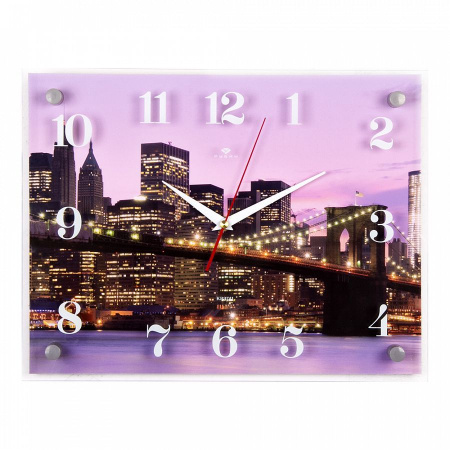 3040-405 Часы настенные "Манхэттенский мост ночью" "21 Век" 