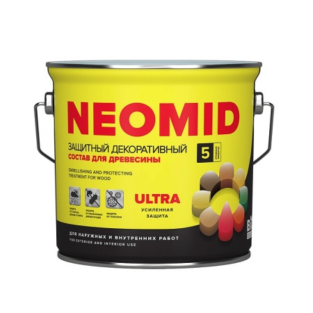 Защитный декоративный состав NEOMID Bio Color Ultra, палисандр, 2,7 л