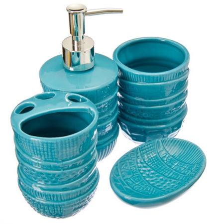  VETTA Набор для ванной "Калабрия" голубой, 4 предмета, керамика (463-712) (ГЦ)