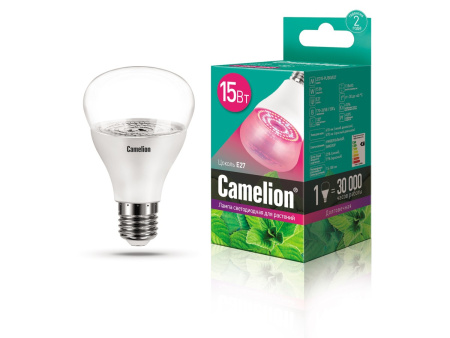 Лампа светодиодная для растений Camelion LED15-PL/BIO/E27 (15Вт 220В) /1/20/