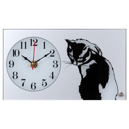 1322 -12 Часы настольные,горизонтальный, серые,"Кот в тени""Рубин"