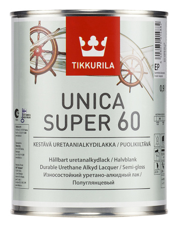 Лак для дерева полуглянцевый Tikkurila Unica Super 60, 0,9 л