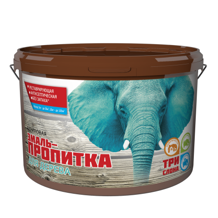 Эмаль-пропитка красная 10 кг Три слона