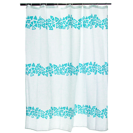 VETTA Шторка для ванной, ткань полиэстер с утяжелит, 180x180см, "Уголок голубая", Дизайн GC 461-444