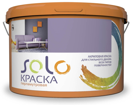 Краска перламутровая полуглянцевая SOLO, акриловая, бронзовый, 1 кг