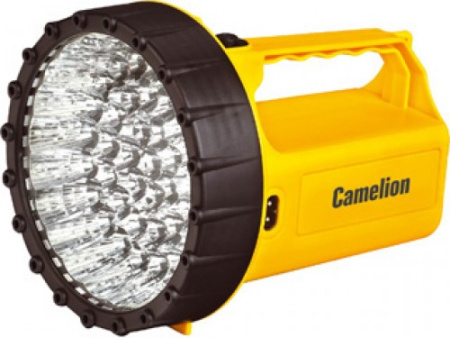 Фонарь аккумуляторный Camelion LED29316 (220В, желтый, 43 LED, 6В 4А-ч, пластик, коробка)