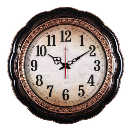 5036-003 Часы настенные круг d=50,7 см,корпус черный с бронзой "Классика" "Рубин" 