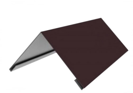 Планка конька плоского простого 150150 2м стандарт ПЭ 8017 шоколад