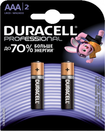 Элемент питания Duracell LR 03  BL-2 ААА Блистер  (упаковка 2 батарейки)
