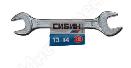 27014-13-14 Ключ рожковый гаечный СИБИН, белый цинк, 13х14 мм