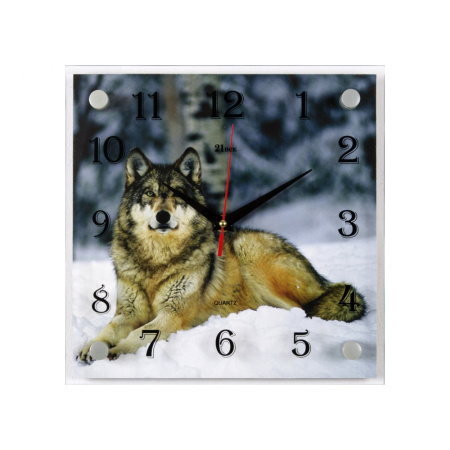 2525-1111 Часы настенные "Волк" "21 Век"