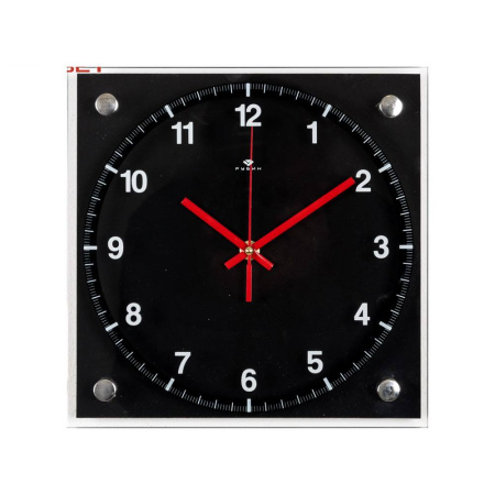 2525-1243  Часы настенные  "Black" "Рубин"