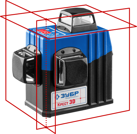 34908 ЗУБР КРЕСТ 3D нивелир лазерный 3х360°, 20м/70м, точн. +/-0,3 мм/м