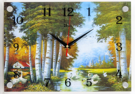 2535- 1058 3D Часы настенные "21 Век""Березовый лесок "