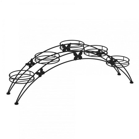 Подставка д/цветов "Арка5" 69х15,5х25,5см (черный), d корзины 12см, сталь ПДЦ414Ч ЗМИ