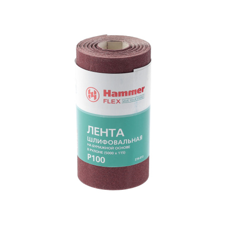 216-003 Шлиф-лента  HAMMER FLEX  5000*115мм, ткань основа, Р100, рулон