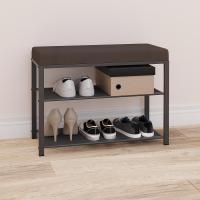 Банкетка Торонто 23S, каркас графит, сиденье серое, 67*30*49см, до 120кг БТ23СГрС ЗМИ