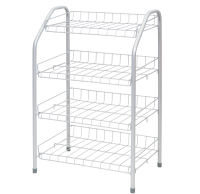 Этажерка для обуви узкая, 4 полки ЭТ2 Серебро (700х460х280мм) (Ника)
