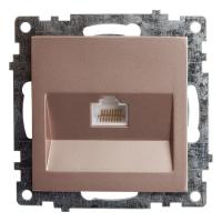 Розетка компьютерная 1-местная RJ-45 (механизм), серия Катрин, GLS00-7107-02, шампань STEKKER /1/   