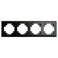 39815 Рамка 4-местная, пластик, серия Катрин, PFR00-7004-05, черный STEKKER