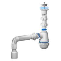 Сифон АНИ пласт Грот A0115, 1"-1/2", D40 мм, гибкая труба D40,40/50 мм