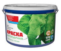 Краска интерьерная матовая Три Слона Профи, В/Д, белый, 1 кг