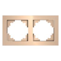 39803 Рамка 2-местная, серия Катрин, PFR00-7002-02, шампань STEKKER 