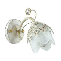 LUMION 3002/1W LN16 000 белый/зол,платина/стекло/метал. декор/хруст.  БРА Е14 1*40W 220V  FLORANA