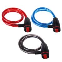 468-048 Замок велосипедный противоугонный тросовый 12x800мм, металл, пластик, 3 цвета, арт.187 (ГЦ)