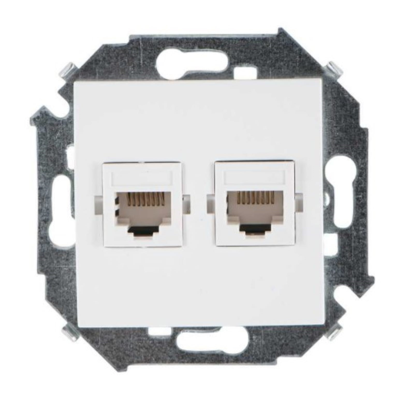 Купить Механизм розетки комп. СП Simon15 2мод. RJ45 + RJ45 бел. Simon  1591593-030 в Красноярске, в интернет-магазине Пилон