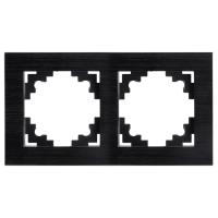 50016 Рамка 2-местная, металл, серия Катрин, МFR00-7002-05, черный