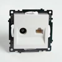 49181 Розетка TV + компьютерная RJ-45 (механизм), серия Катрин, белый, GLS00-7106-01