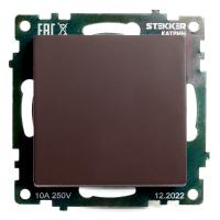 49020 Выкл. 1-клавишный (механизм) 250В,10А, серия Катрин, GLS10-7103-04, шоколад