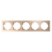 39806 Рамка 5-местная, серия Катрин, PFR00-7005-02, шампань STEKKER 