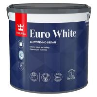 Краска для потолков глубокоматовая Tikkurila Euro White, база А, белый, 2,7 л