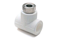 Тройник PP-R, накидной гайка, 3/4", D20 мм