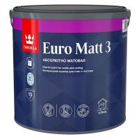 Краска интерьерная глубокоматовая Tikkurila Euro Matt 3, база С, под колеровку, 2,7 л