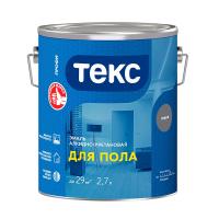 Эмаль глянцевая для бетонного пола Текс Профи, серый, 2,7 л