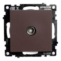 49024 Розетка телев. 1-местная (механизм), 75 Ом, 5-862МГц, серия Катрин, GLS00-7108-04, шоколад