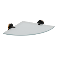 Полка угловая стекло "LORD" FORA черный  FOR-LORD035BL