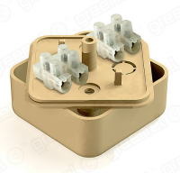 Коробка расп. для наружного монтажа  IP40, 50х50х20мм, с клеммной колодкой 2*2*4 (орех) 