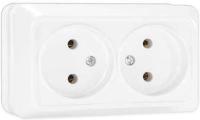 Розетка 2-м ОП Олимп 16А IP20 бел. Universal О0102