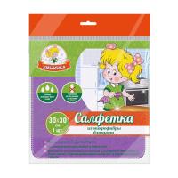 Салфетка микрофибра 30*30см "УМНИЧКА" д/кухни 1шт (60) CM30/K/LB